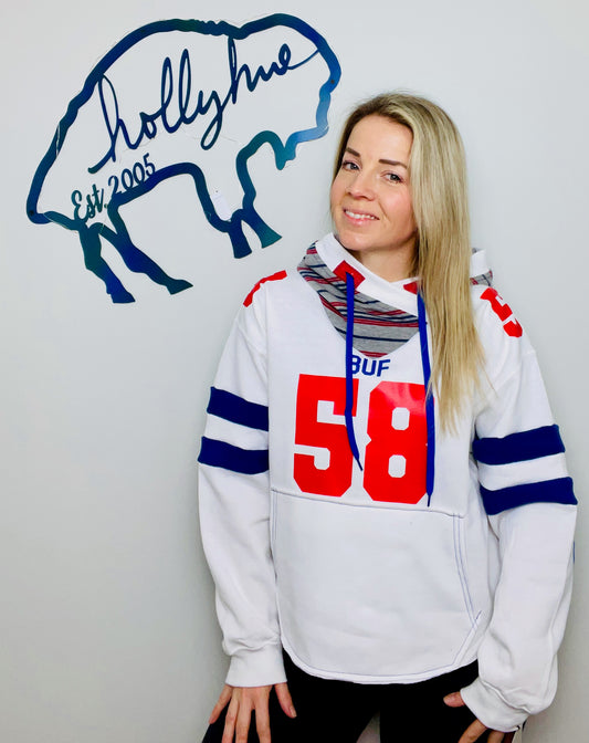 Milano #58 White Heartthrob Buffalo Hoodie Size-Women's L/XL