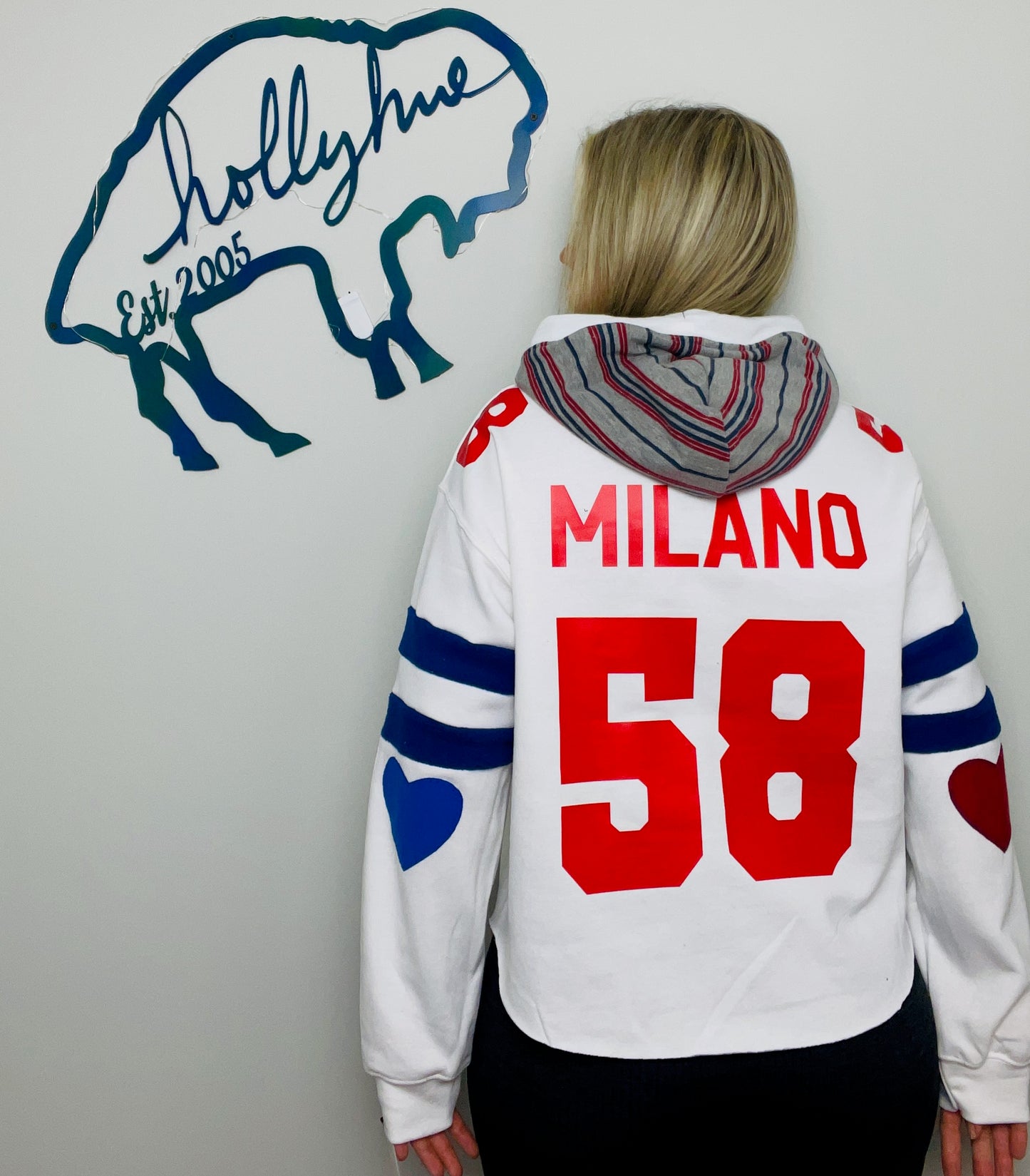 Milano #58 White Heartthrob Buffalo Hoodie Size-Women's L/XL