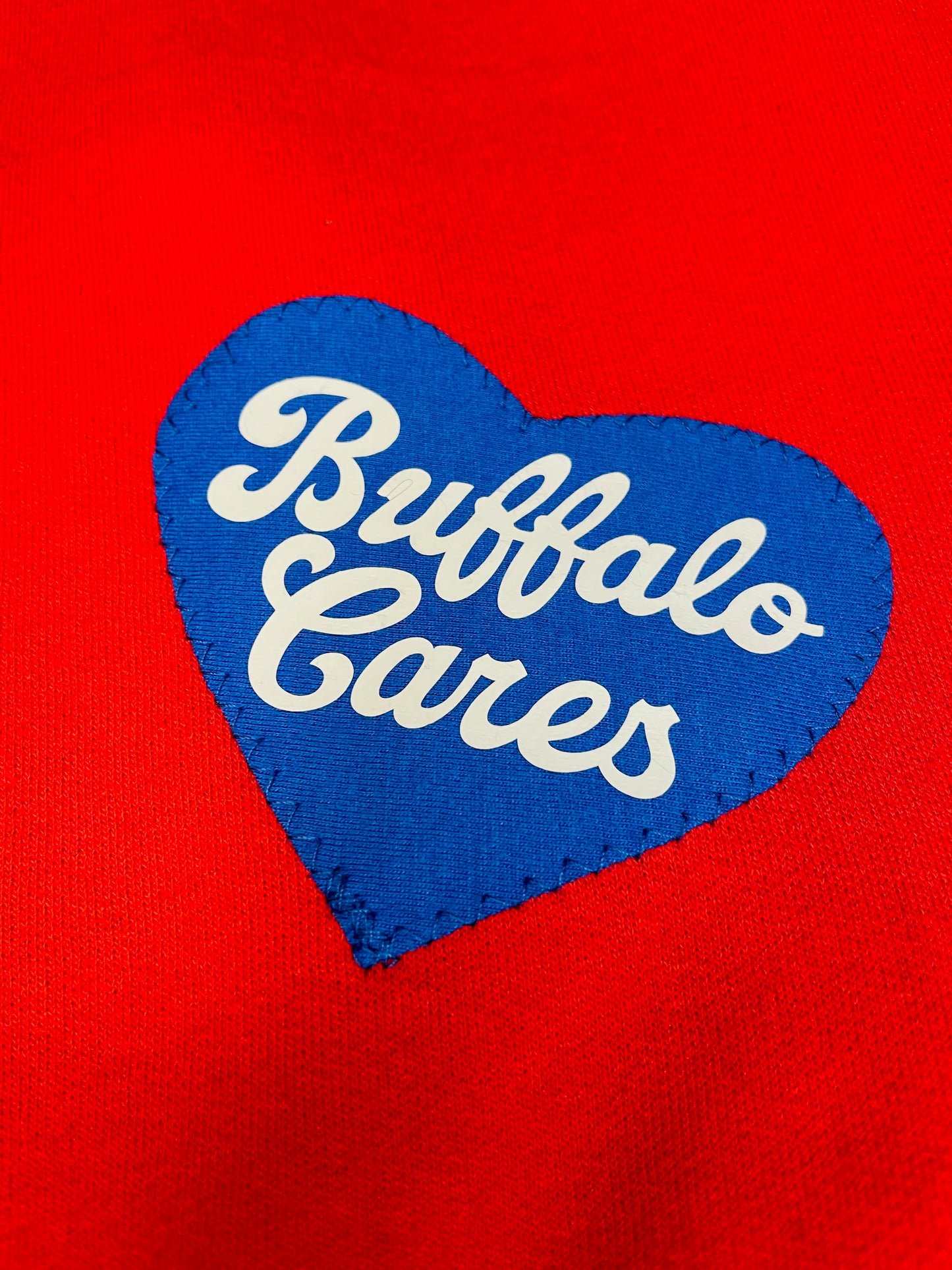 Red Buffalo Cares Football Hoodie Size- Unisex M/L