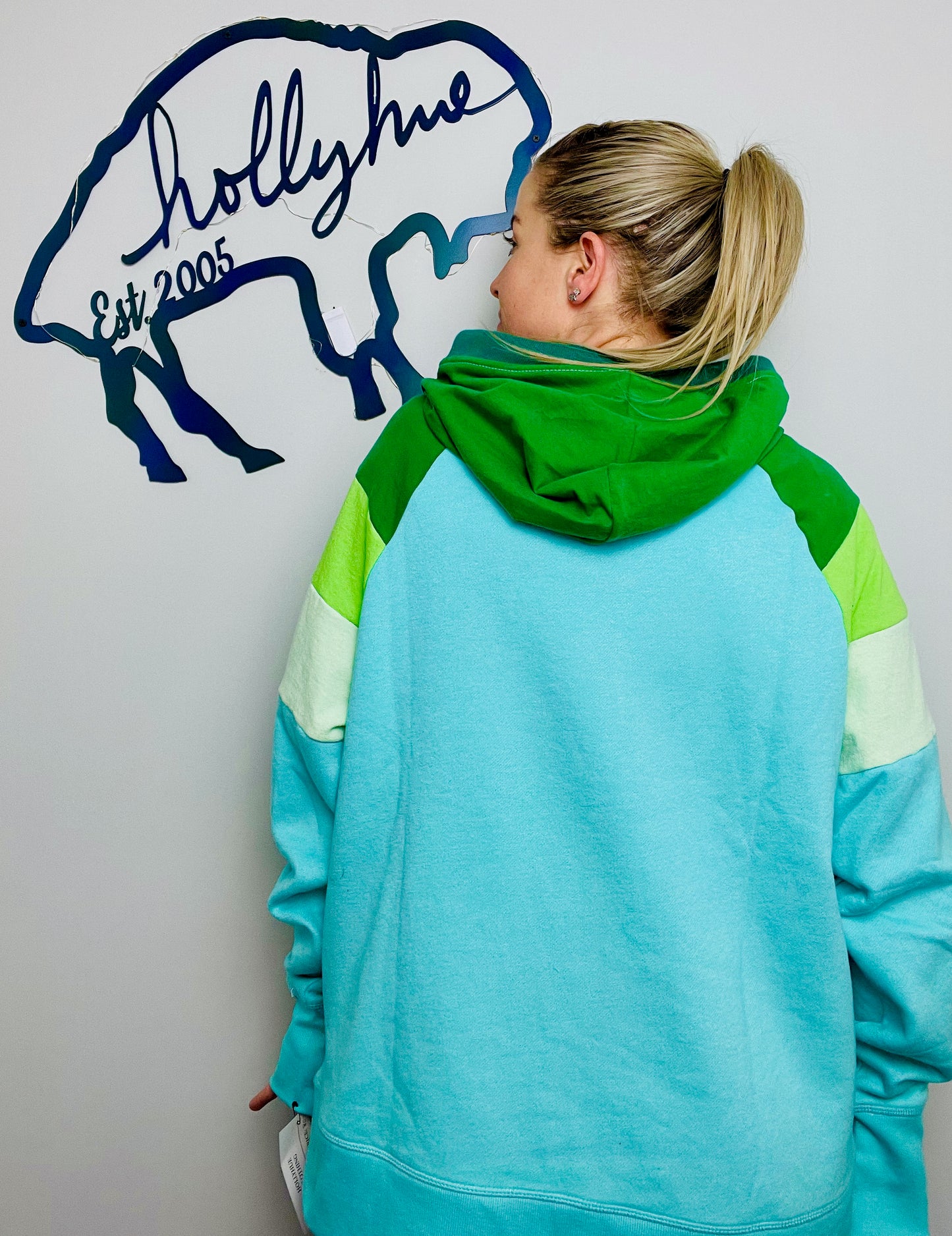 Green and Turquoise Ombre' BUF Hoodie Unisex-L/XL