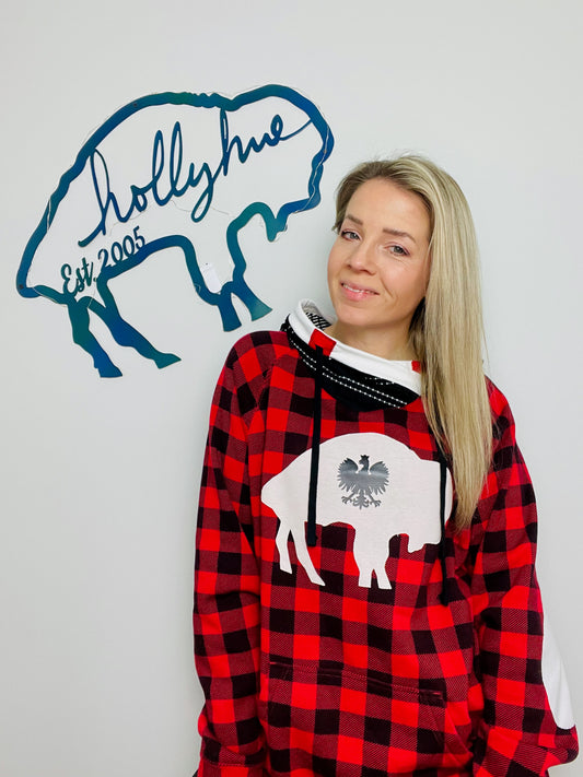 Dyngus Day Plaid Polish Throwback Hoodie Size- Unisex L/XL