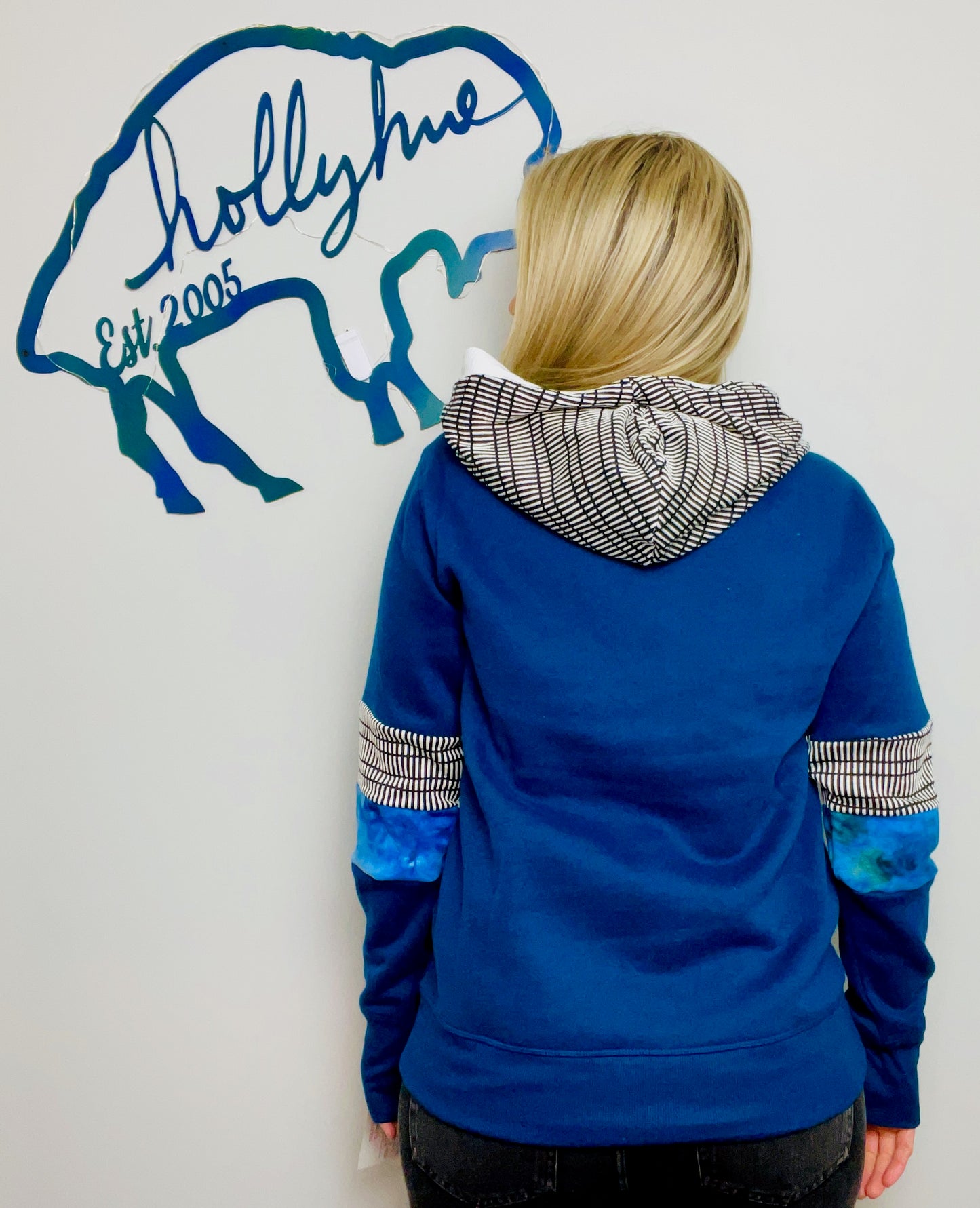 Teal Nebula Galaxy Buffalo Hoodie Size- Women's S/M