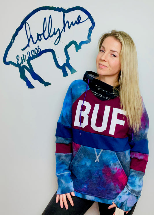 Hues of Blue Nebula Galaxy BUF Hoodie Size- Women's L/XL