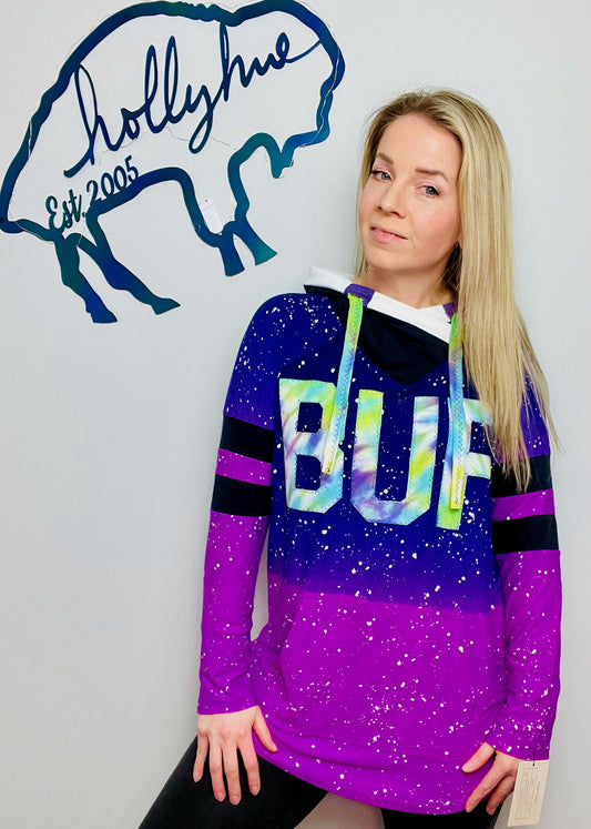 Ombre' Purple Nebula Galaxy BUF Hoodie Size- Women's L/XL