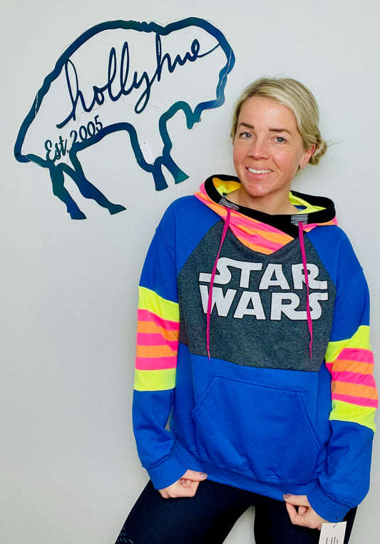 Blue Neon StarWars Hoodie Size- Unisex M/L