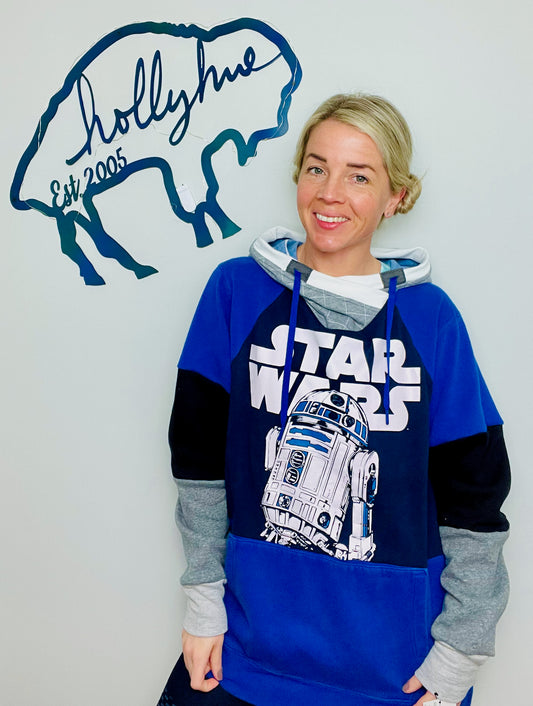 Blue StarWars R2D2 Hoodie Size- Unisex L/XL