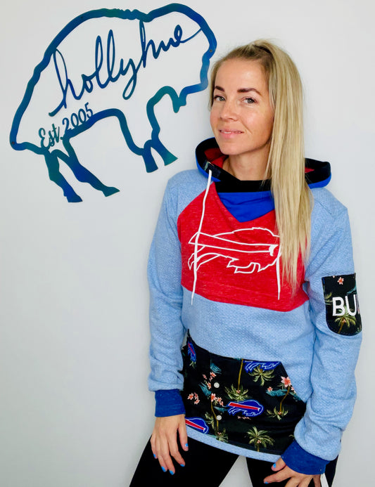 Hawaiian Blue Hoodie Size- Unisex S/M