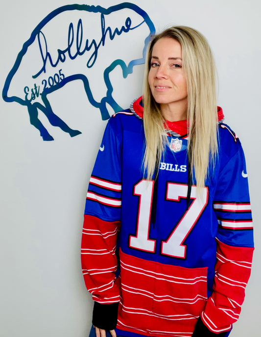 Blue #17 Allen Jersey Hoodie Size- Unisex S