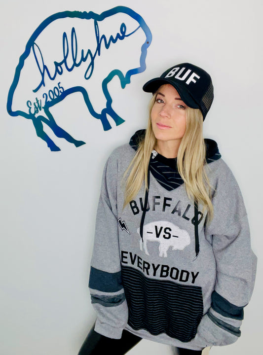 Grey Buffalo Vs. Everybody Hoodie Size- Unisex XL/2X