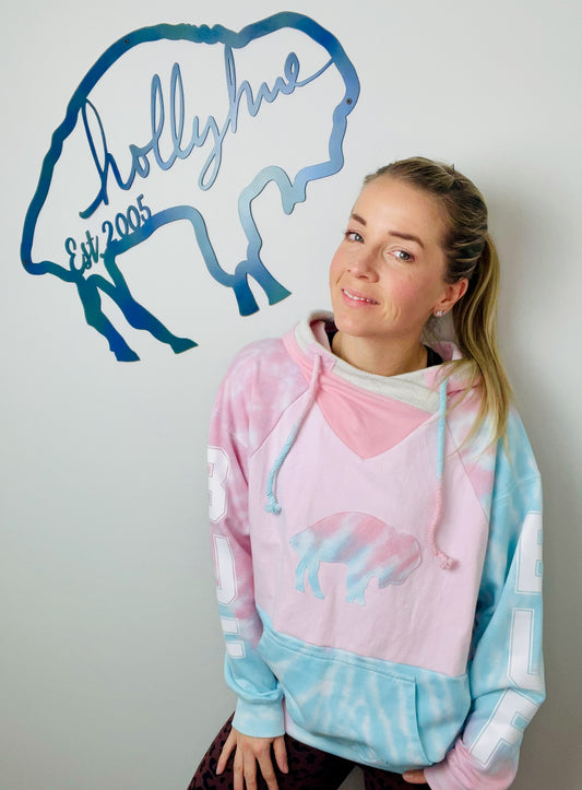 Bubblegum Tie Dye Buffalo Hoodie Size- Women's L/XL