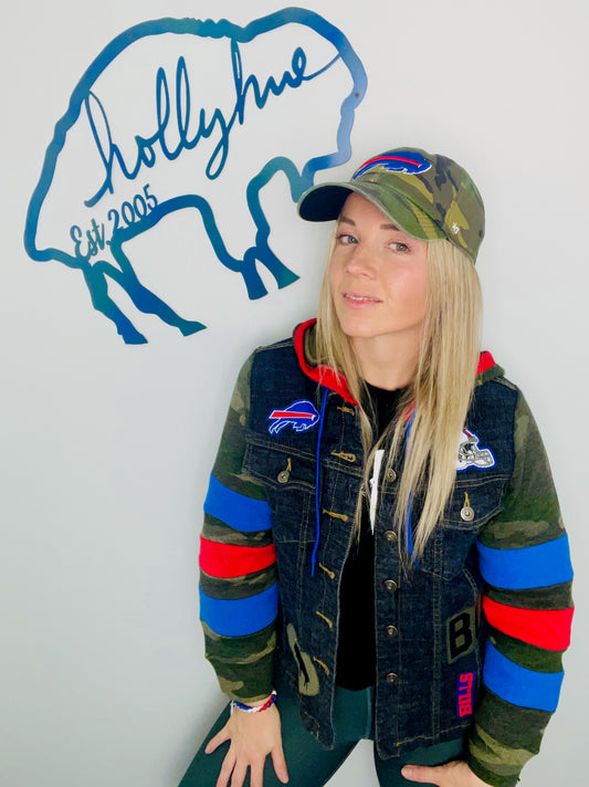 Salute To Service Denim and Camo Buffalo Jacket Size- Women's M