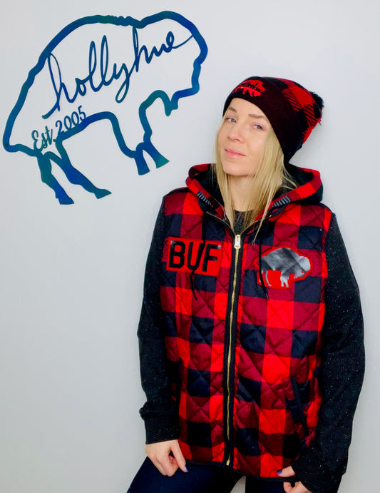 Red and Black Buffalo Plaid Jacket Size- Women's XL/2X