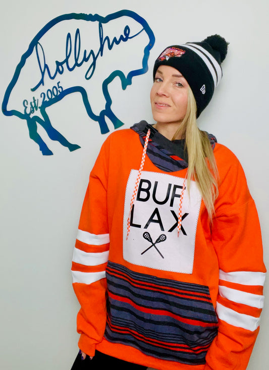 Orange BUF LAX Hoodie Size-Unisex XL/2X