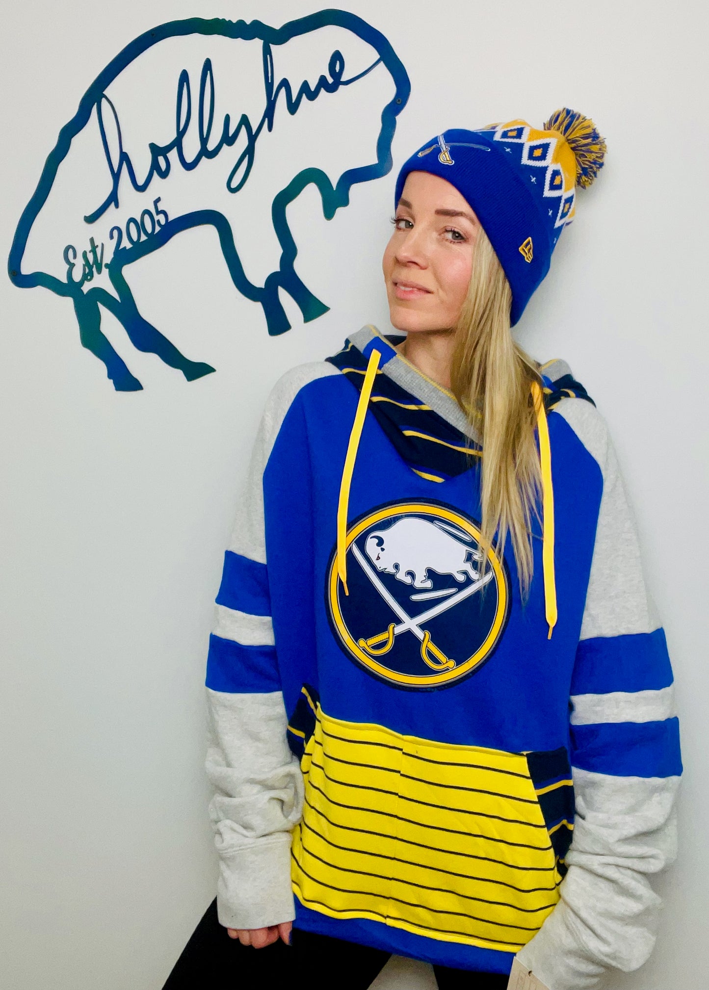 Blue Buffalo Sabres Hockey Hoodie Size- Unisex XL/2X