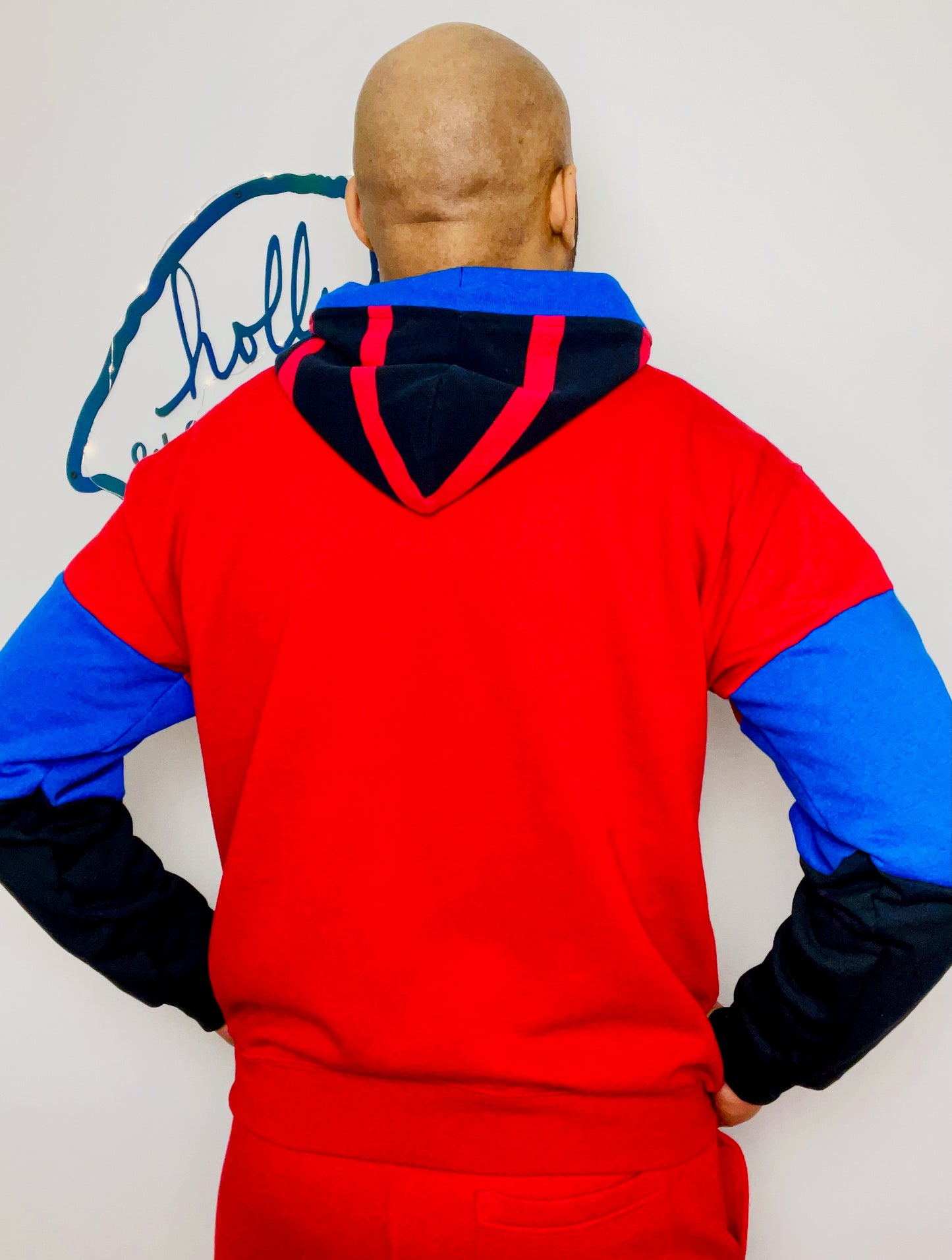 90's Color-Block Buffalo Throwback Football Hoodie Size- Unisex M/L